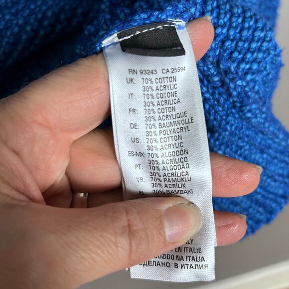 Diesel sweater women’s large electric blue chunky knit Italy‎ distressed Grunge - Picture 15 of 16